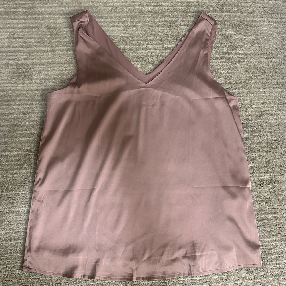 Soft Mauve Sleeveless V-Neck Top – Size S